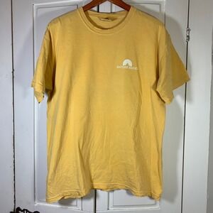 Nature Backs Yellow Graphic T-Shirt Gorpcore Outdoorsy Heavyweight Mens Large